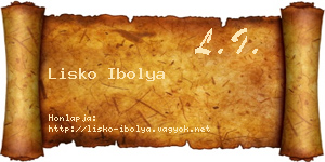 Lisko Ibolya névjegykártya